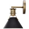 Nuvo Outpost 1-Light Wall Sconce - Matte Black with Burnished Brass 60/7519